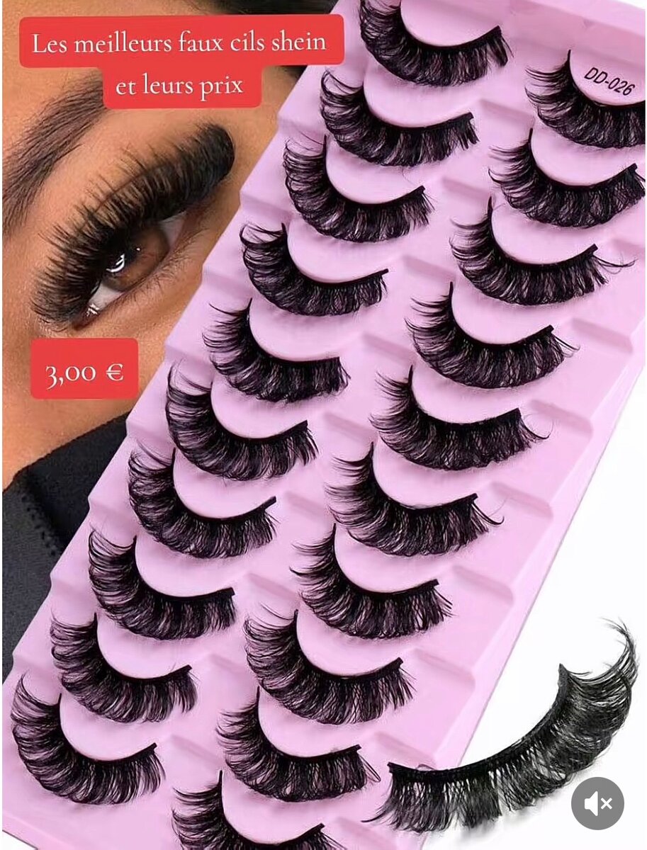 Faux cils volumineux glamour