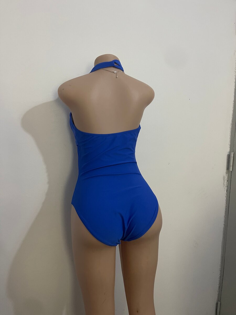 Elegant Blue One-Piece Swimsuit
