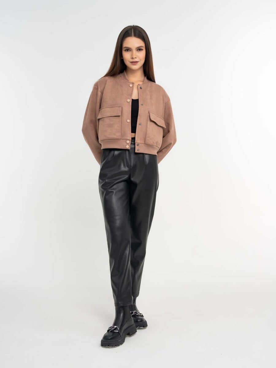 Бомбер замшевый