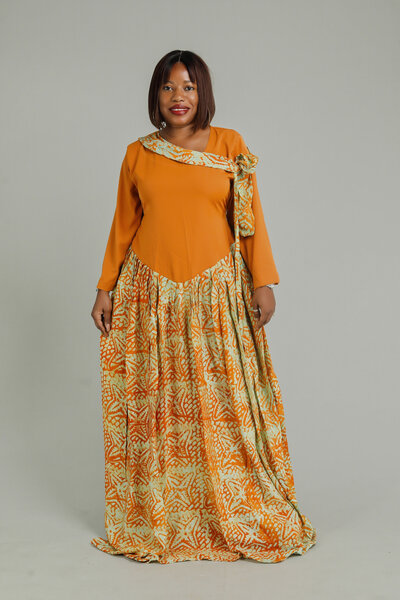 Robe élégante en wax coloré