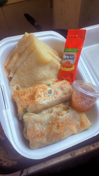 Crêpe nature et viande hachée