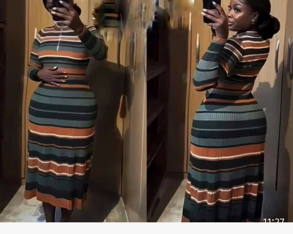 Robe pull rayée chic femme