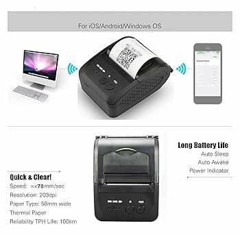 Imprimante thermique portable Bluetooth