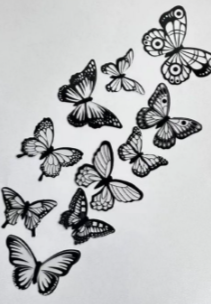 Assorted butterflies for decorating cakes