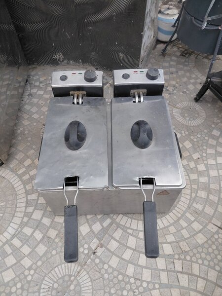 Friteuse double professionnelle inox