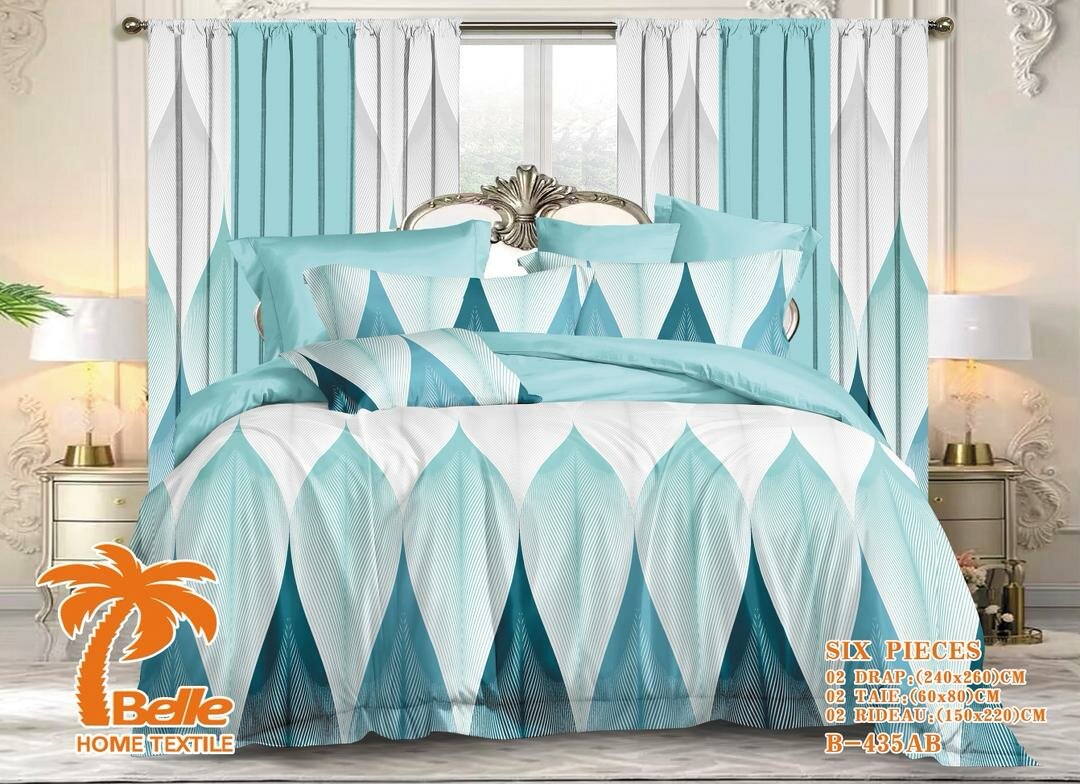 Parure de Lit Géométrique 6 Pièces