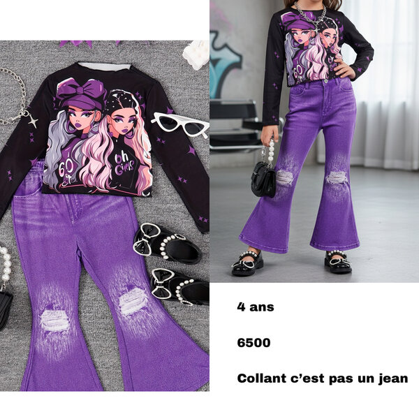 Tenue fille tendance violette