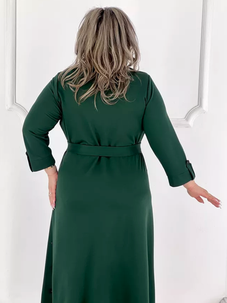 Платье осеннее из трикотажа зеленое