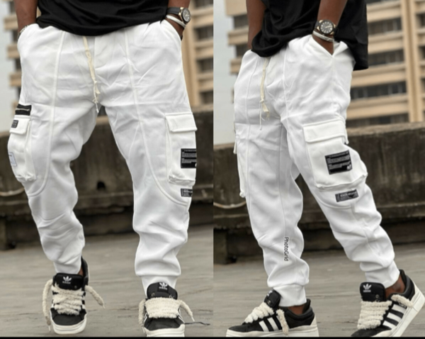 Pantalon cargo blanc tendance