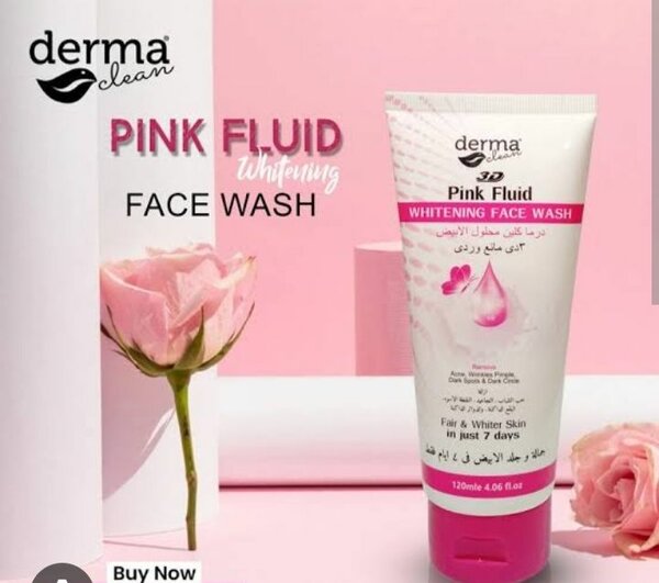 Derma Clean 3D Pink Fluid Whitening Face Wash 120ml