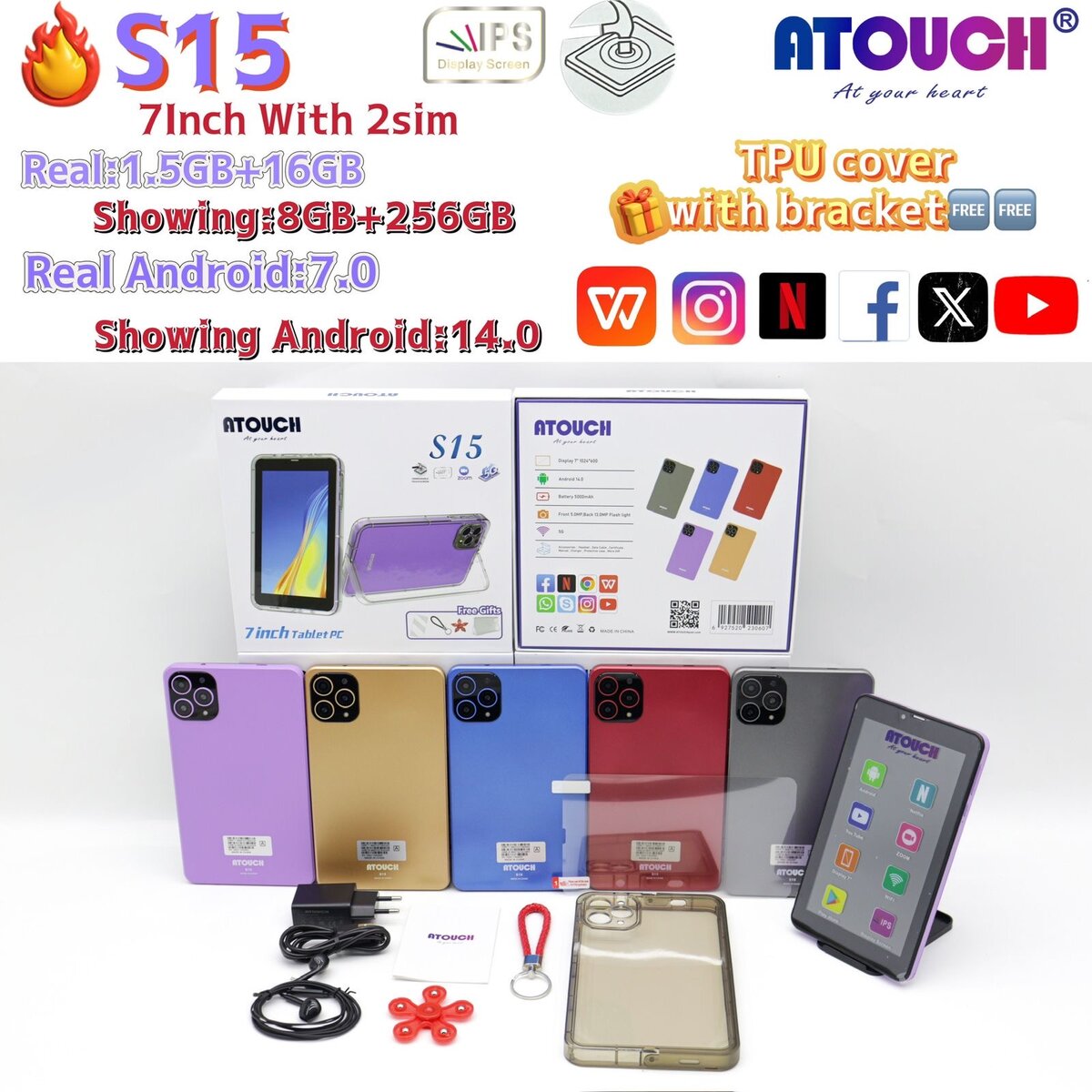 Tablette Atouch S15 7" 8GB+256GB