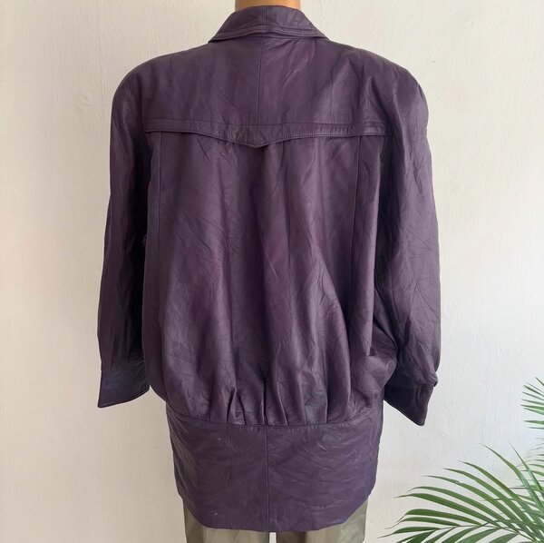 Purple leather blazer