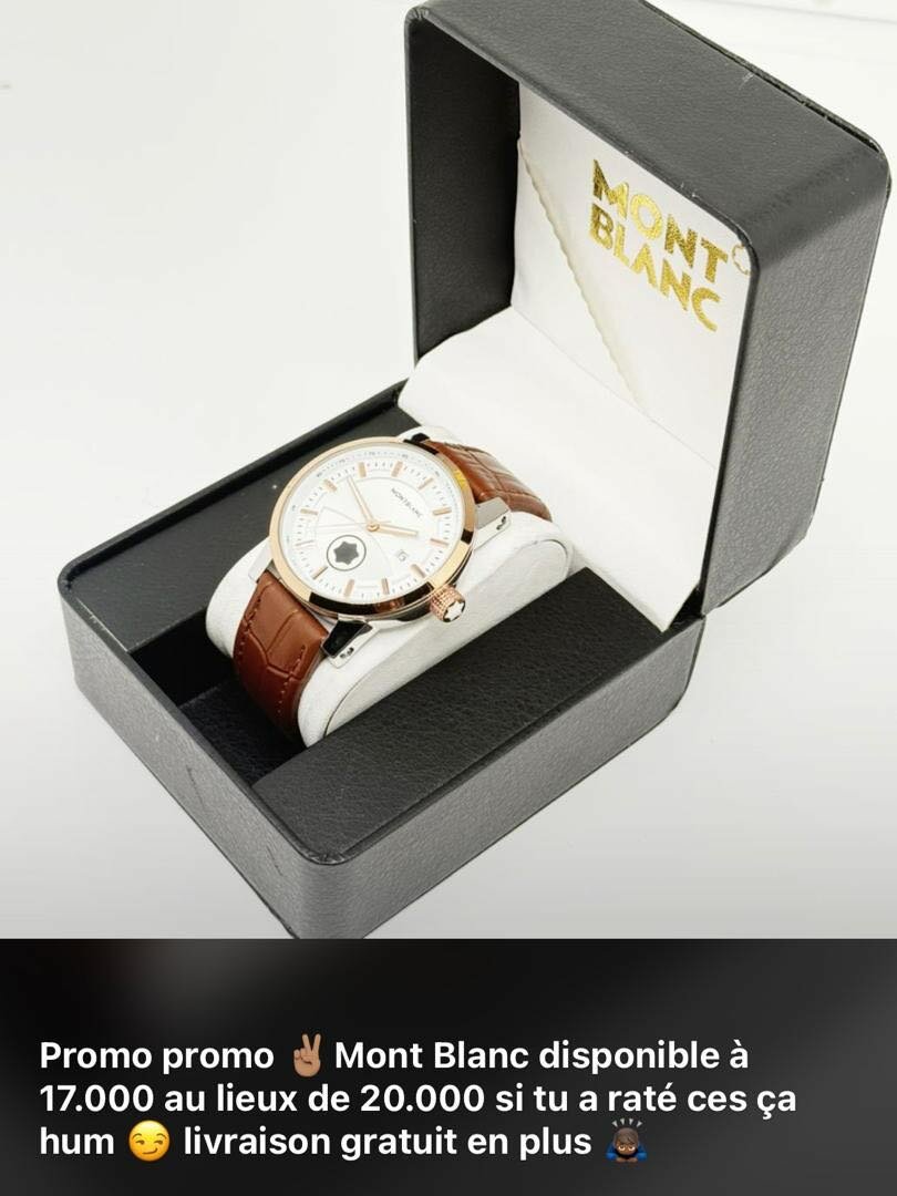 Montre élégante en cuir noir