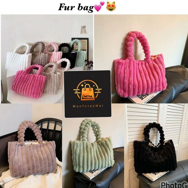 Plush Faux Fur Tote Bag