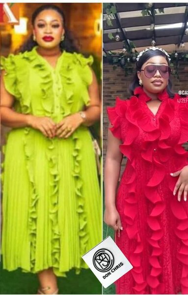 Robe Plissée Volants Élégante