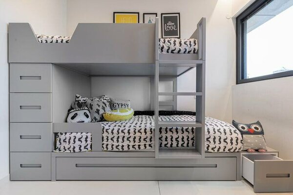 Lit superposé moderne gris