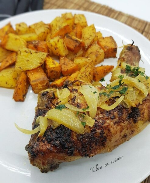 Poulet rôti et légumes