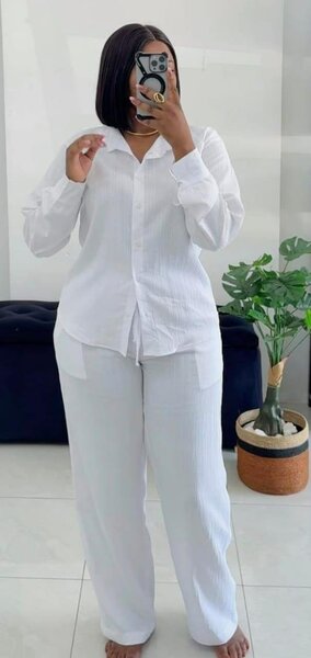 Ensemble blanc décontracté femme