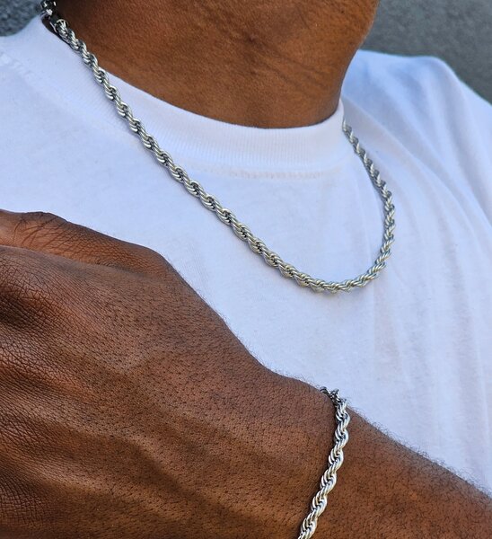 Cuban and Rope chain set