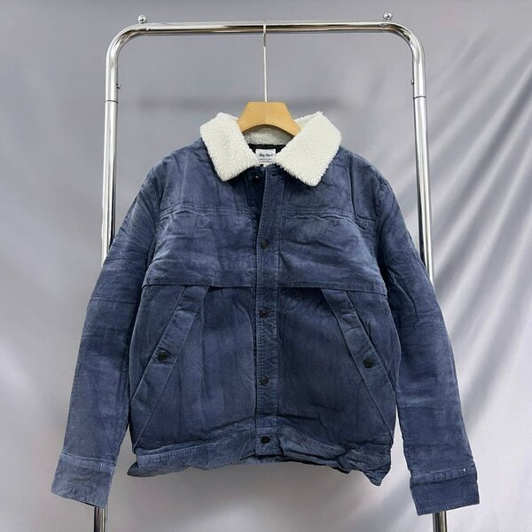 Corduroy jacket with borg collar