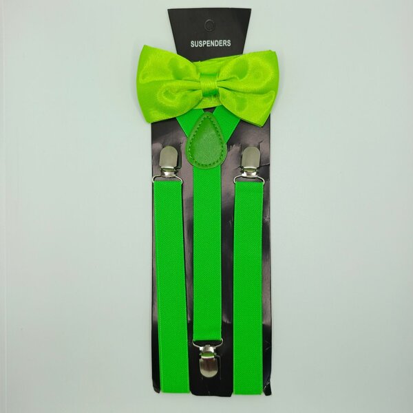 Bretelles et Nœud Papillon Vert