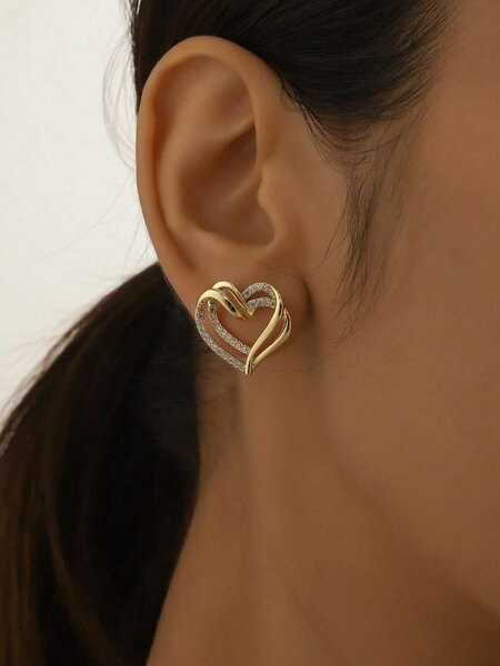 Boucles cœurs dorées