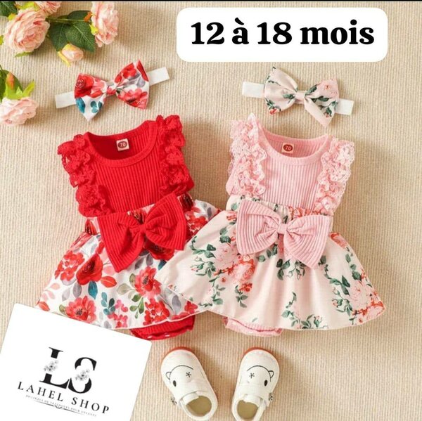 Robe bébé fleurie 12-18 mois