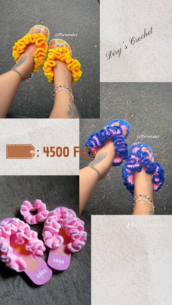 Chaussons Crochet Colorés