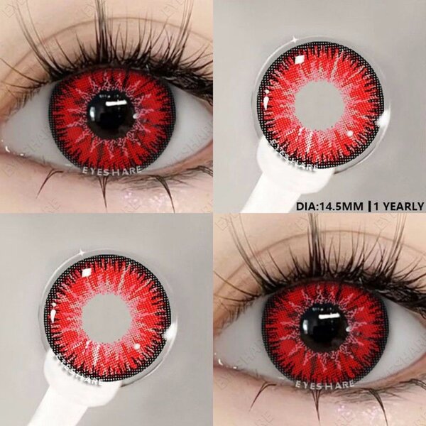 Lentilles de contact rouges annuelles