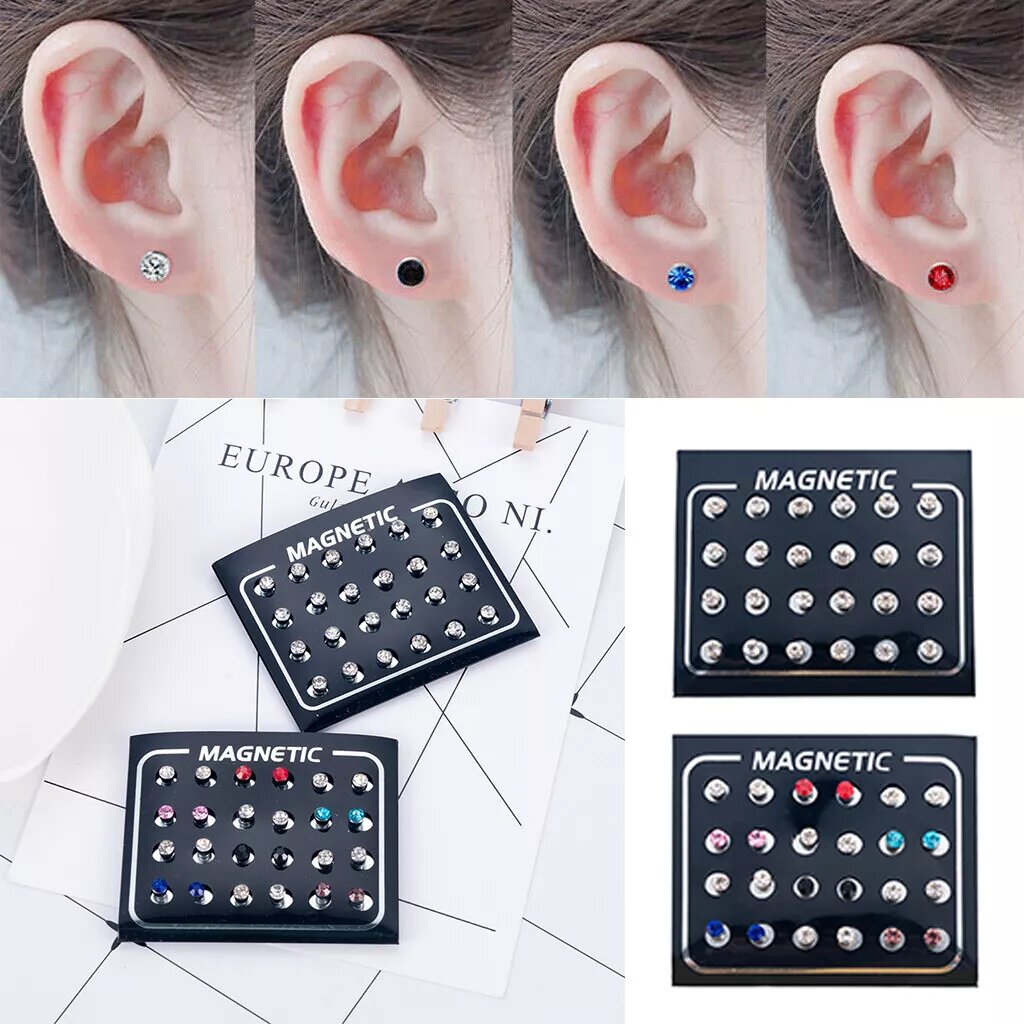 12-in-1 Magnetic non piercing earrings