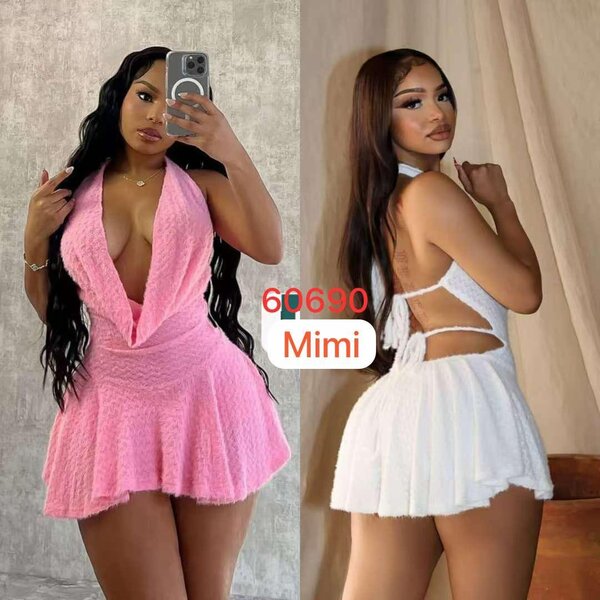 Pink and white cute dress