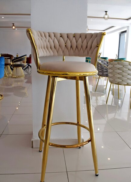 Tabouret design en velours