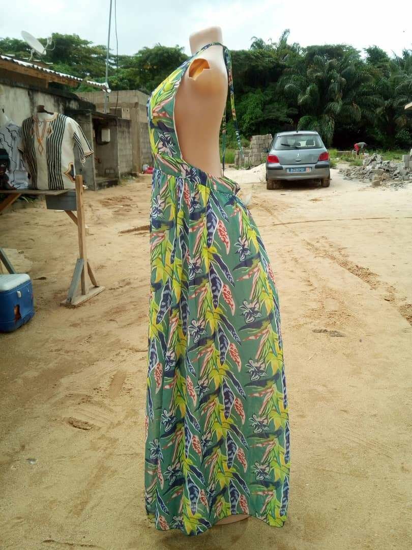 Robe Maxi d'Été à Imprimé Tropique