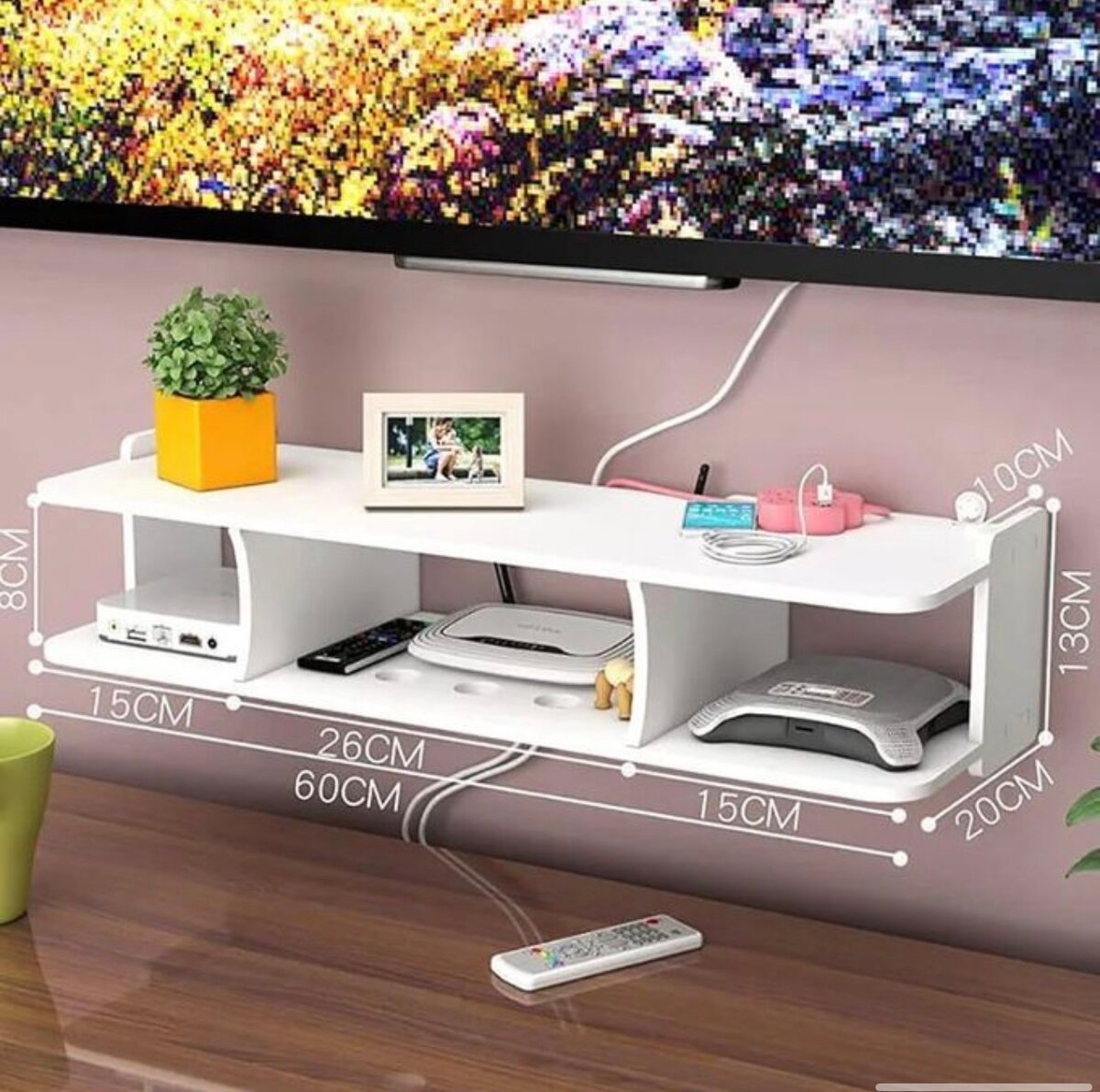 Étagère murale blanche TV