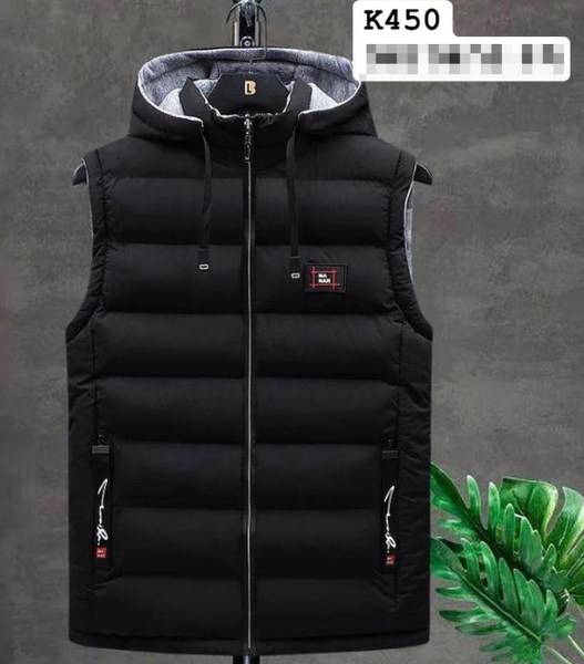 black warm vest stitched