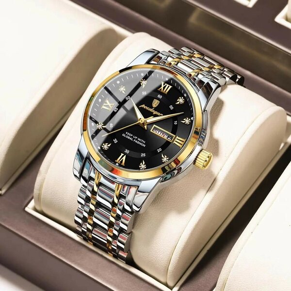 Montre homme élégante dorée