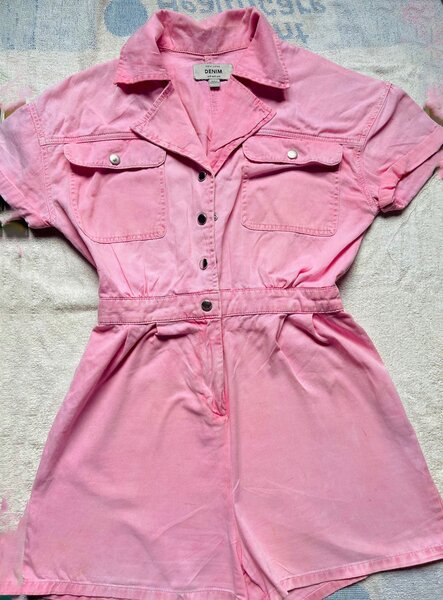 Denim short jumpsuit