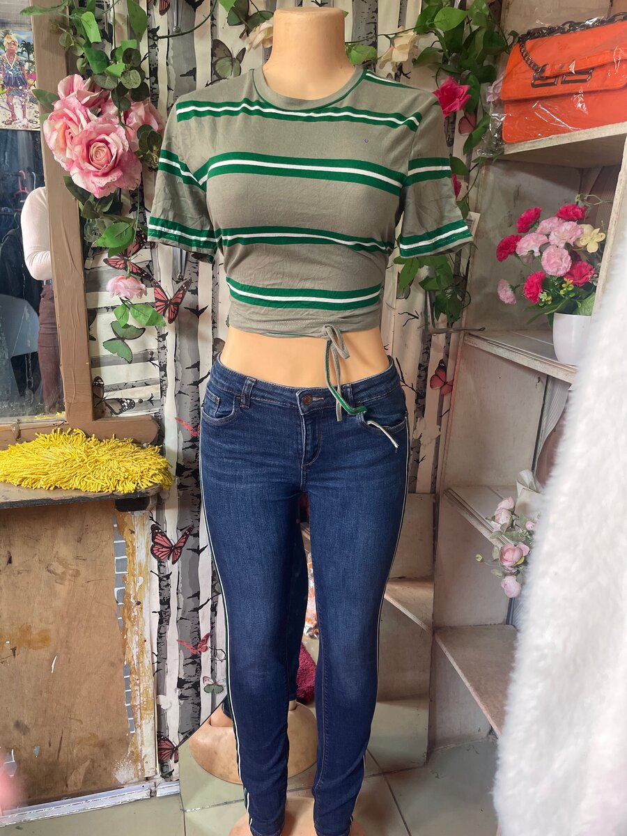 Jeans skinny avec rayures