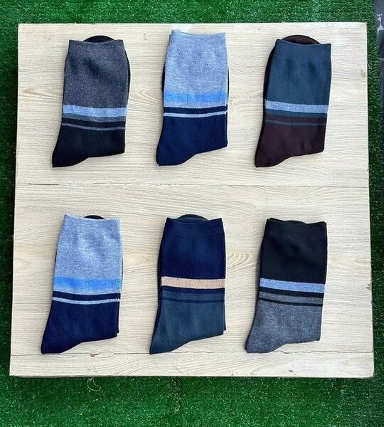 Chaussettes en laine rayées