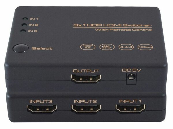 Switch HDMI 3x1 4K HDR