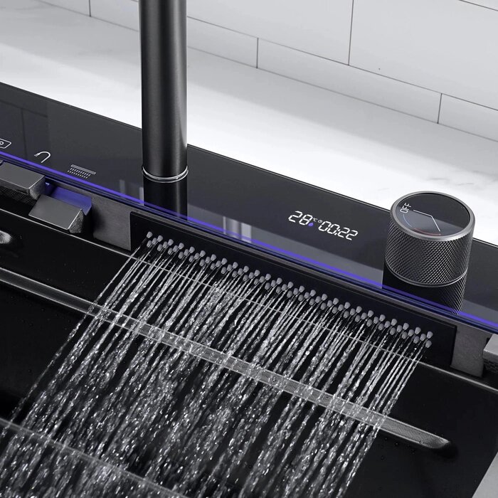 Waterfall Kitchen Sink With Digital LED Display
