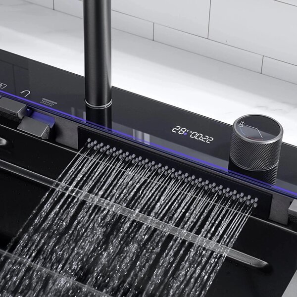 Waterfall Kitchen Sink With Digital LED Display