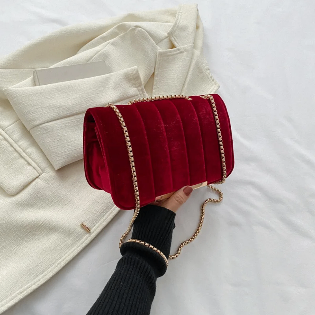 Sac bandoulière velours chic