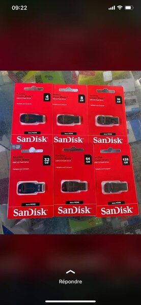 Clé US SanDisk Clé USB 32 GB / 8GB SanDisk Clé USB 16 GB  /