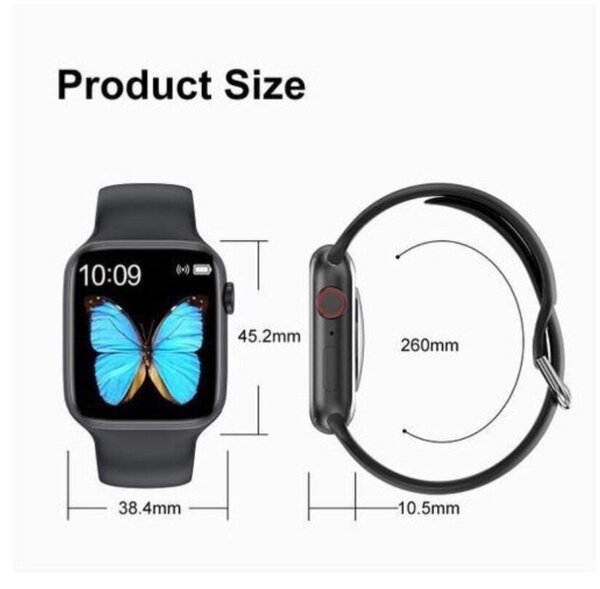 T500 Black Smart Watch for iOS and Android