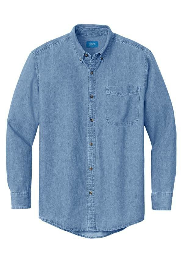 PORT & COMPANY LONG SLEEVE JEANS SHIRT