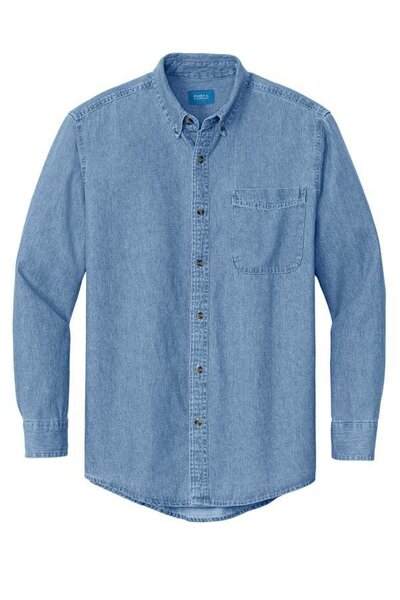 PORT & COMPANY LONG SLEEVE JEANS SHIRT