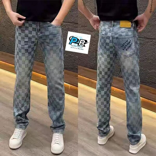 Jeans à carreaux pour hommes