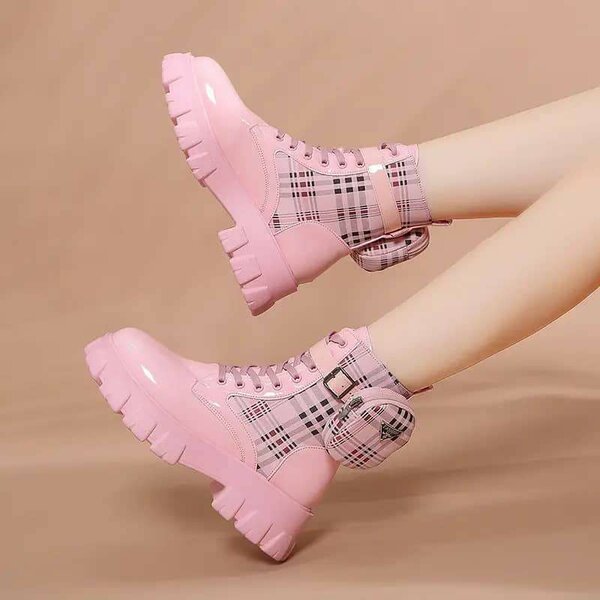 Bottines tendance à carreaux