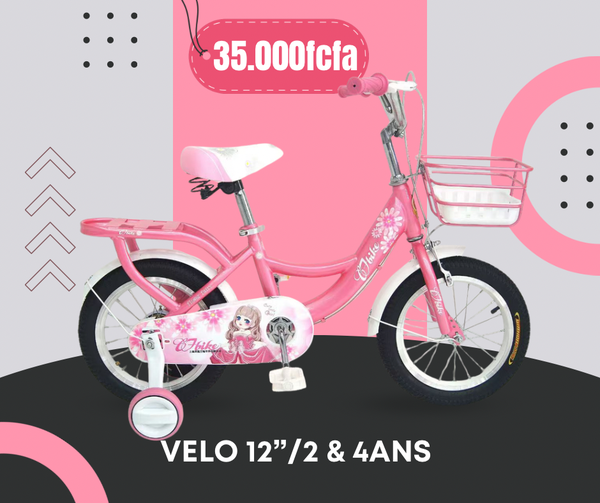 Vélo Enfant Rose 12 Pouces